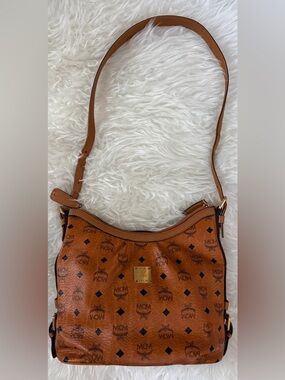 MCM Cognac Visetos Hobo Bag